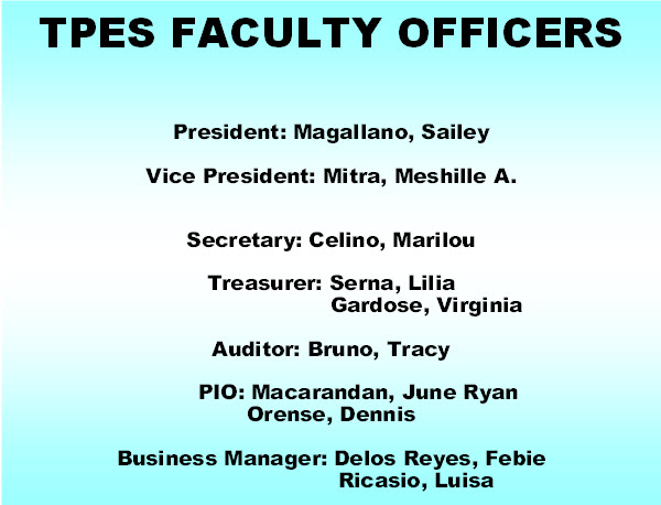 TPES FACULTY OFFICERS